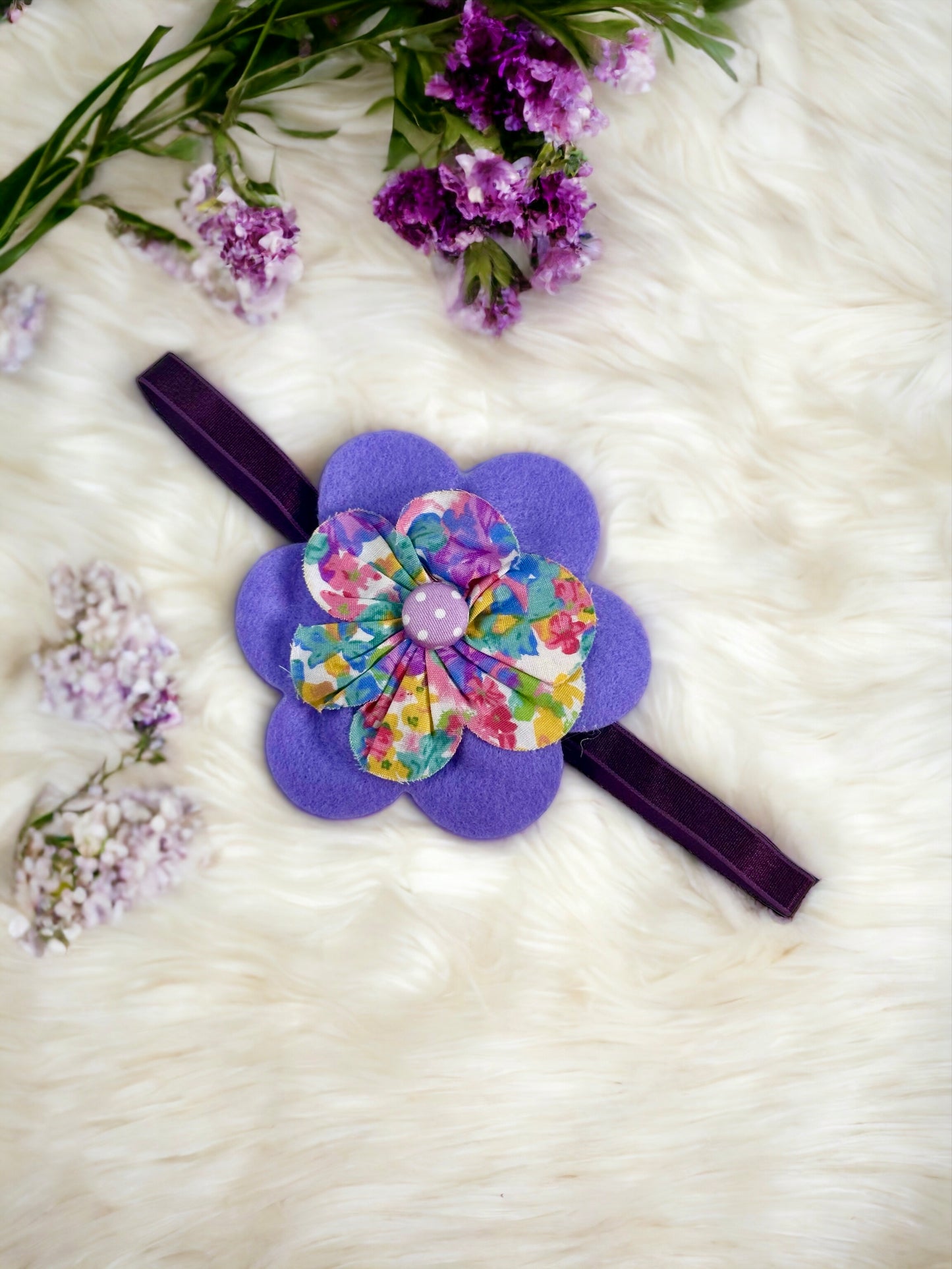 Purple Baby Daisy Baby Headband