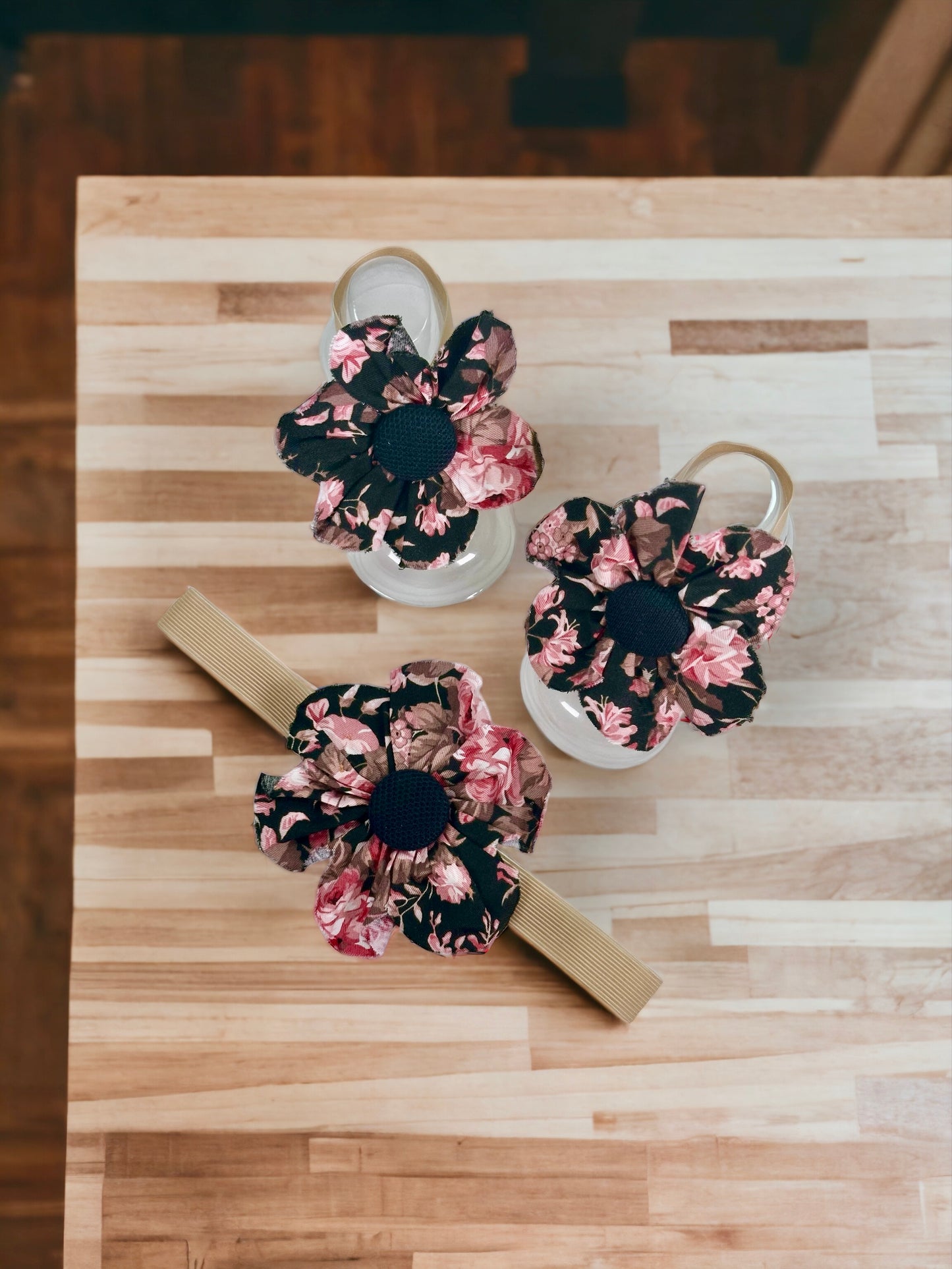 Botanical Beauty Baby Barefoot Sandals & Headband set