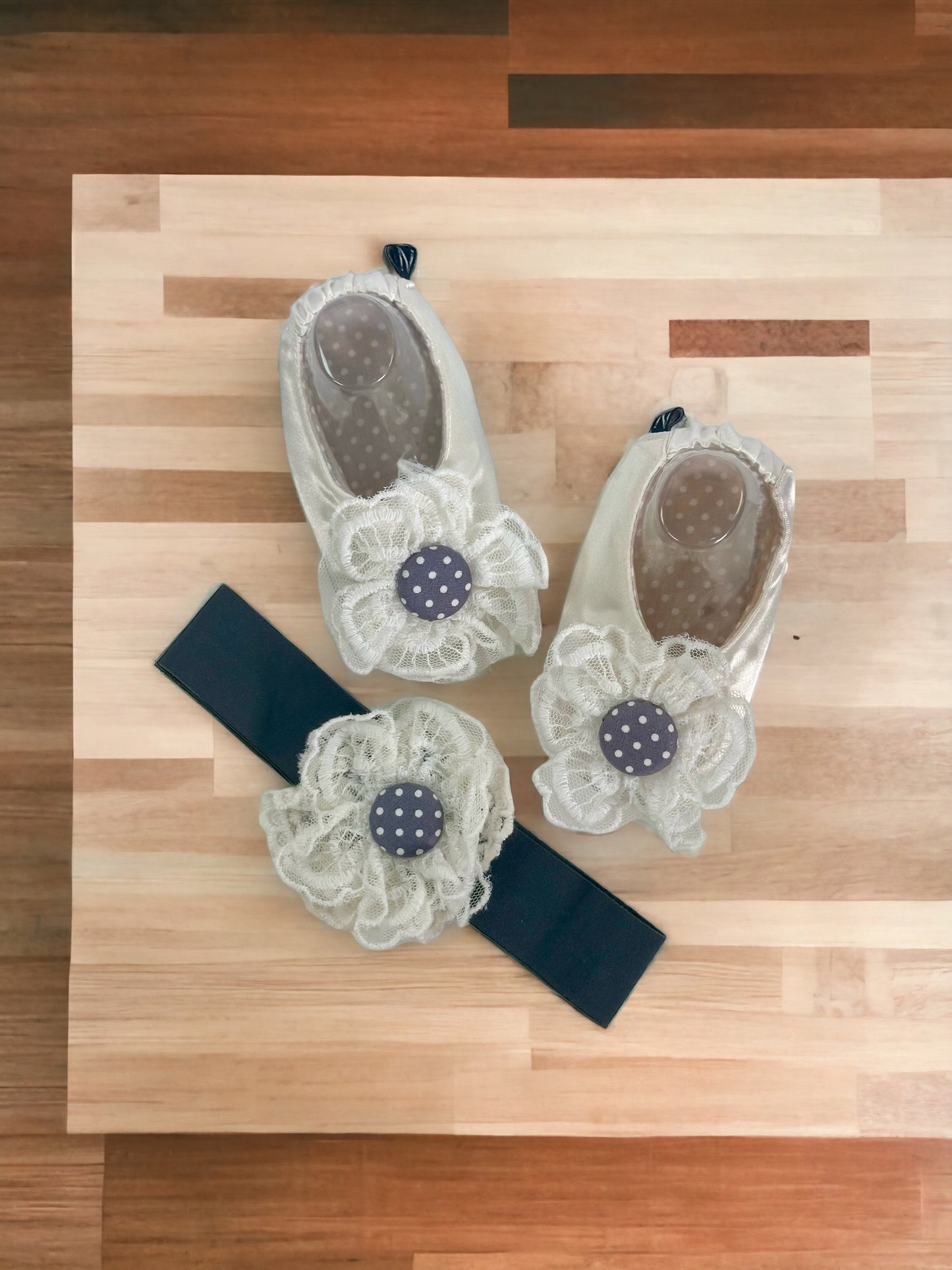 Angel Wings Ballerina Baby Shoes & Headband Set