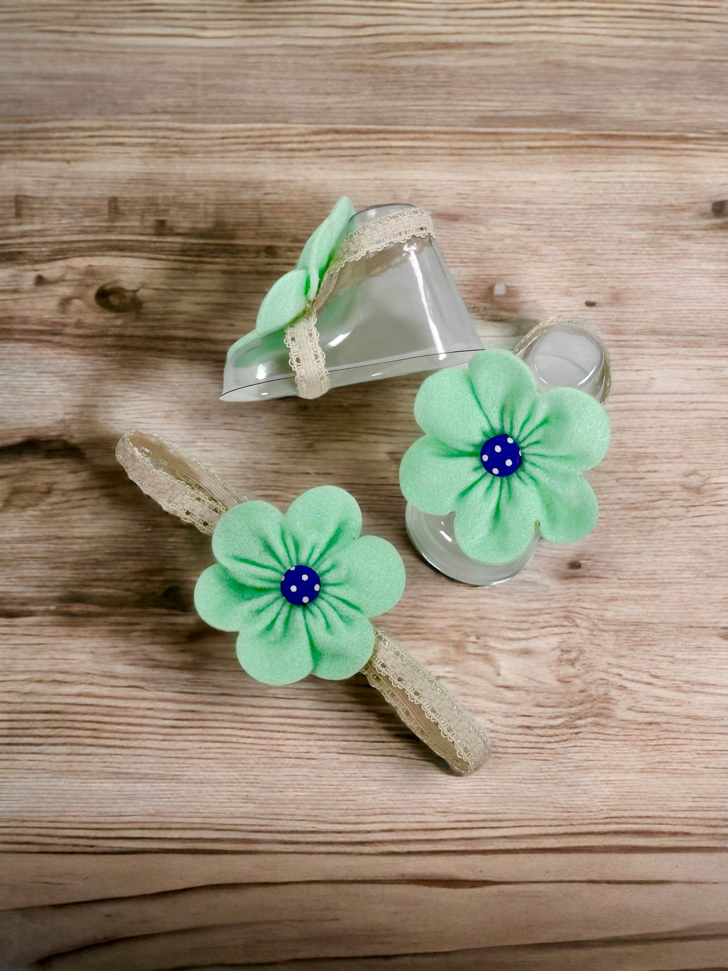 Petite Petal Harmony Baby Barefoot Sandals & Headband set